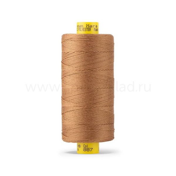 Нить отделочная Gutermann Mara 30/2, 300 м, 702404, 887 бежево-горчичный, 1 катушка