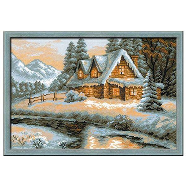 Набор для вышивания нитками Риолис, Зимний пейзаж, 38х26 см