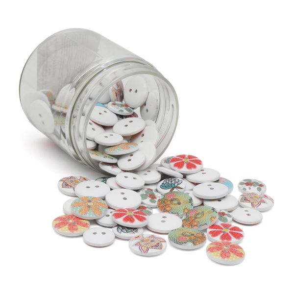 Украшения декоративные пуговицы деревянные Цветочки-лепесточки №5, 15-18 мм, 100 шт