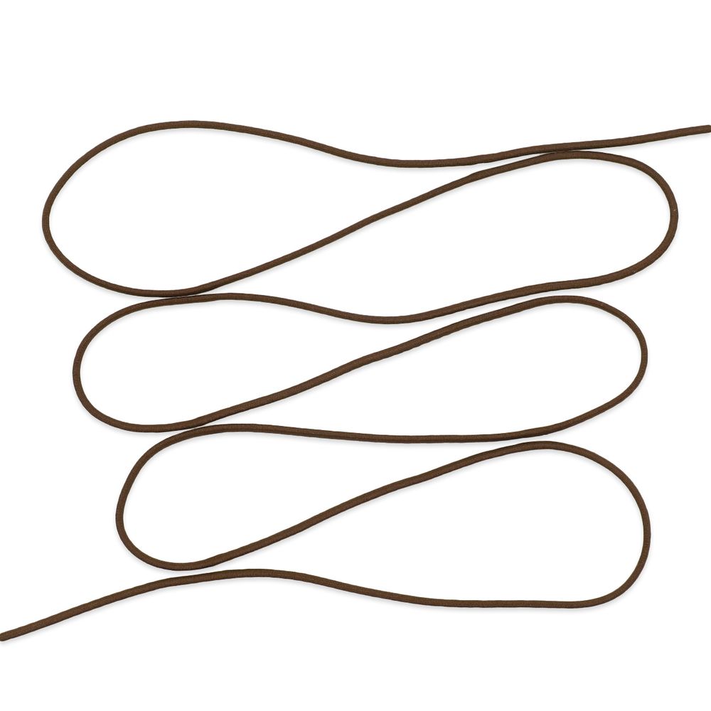 Резинка шляпная (шнур эластичный) ⌀2.0 мм / 30 метров, коричневый