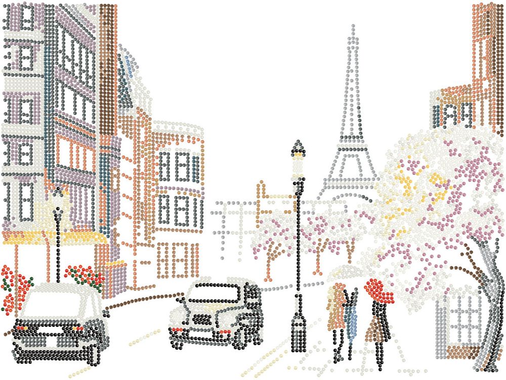 Алмазная (кристальная) мозаика Фрея, Дождь в Париже, 40х30 см