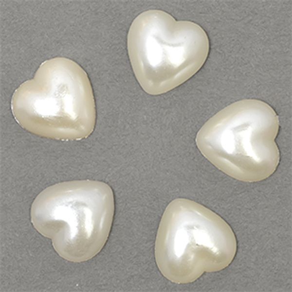 Полужемчужины перламутр в форме Сердца 12х12 мм цв.43 молочный уп.500г (1360 шт)