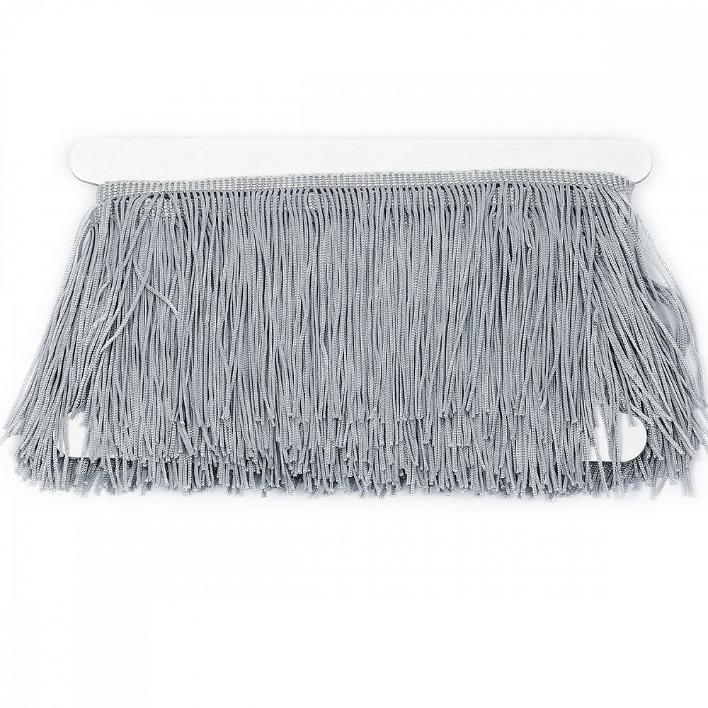 Бахрома отделочная широкая 150.0 мм / 4.5 метра, цв.серебро