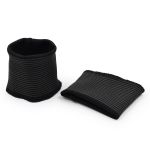 Манжеты трикотажные 8.0х9.5 см, 1 пара, средней плотности, 18 кл, 1х1, цв. черн/с серыми тонк. Полосками