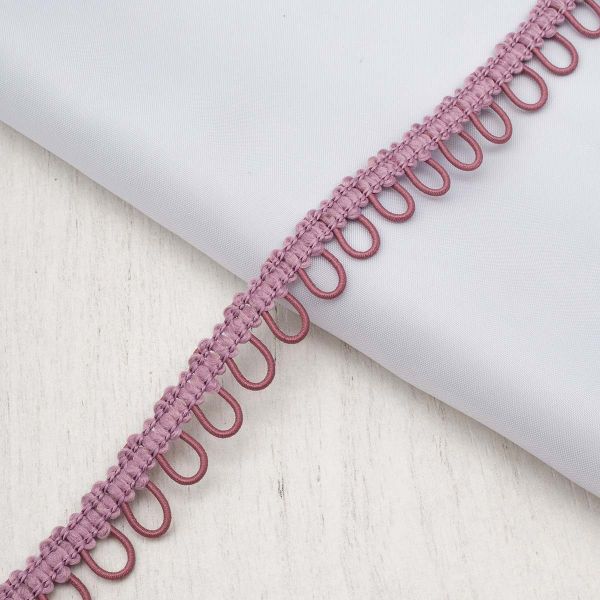 Тесьма декоративная с петлями 15 мм / 18.29 метра, старая роза, 13-7735