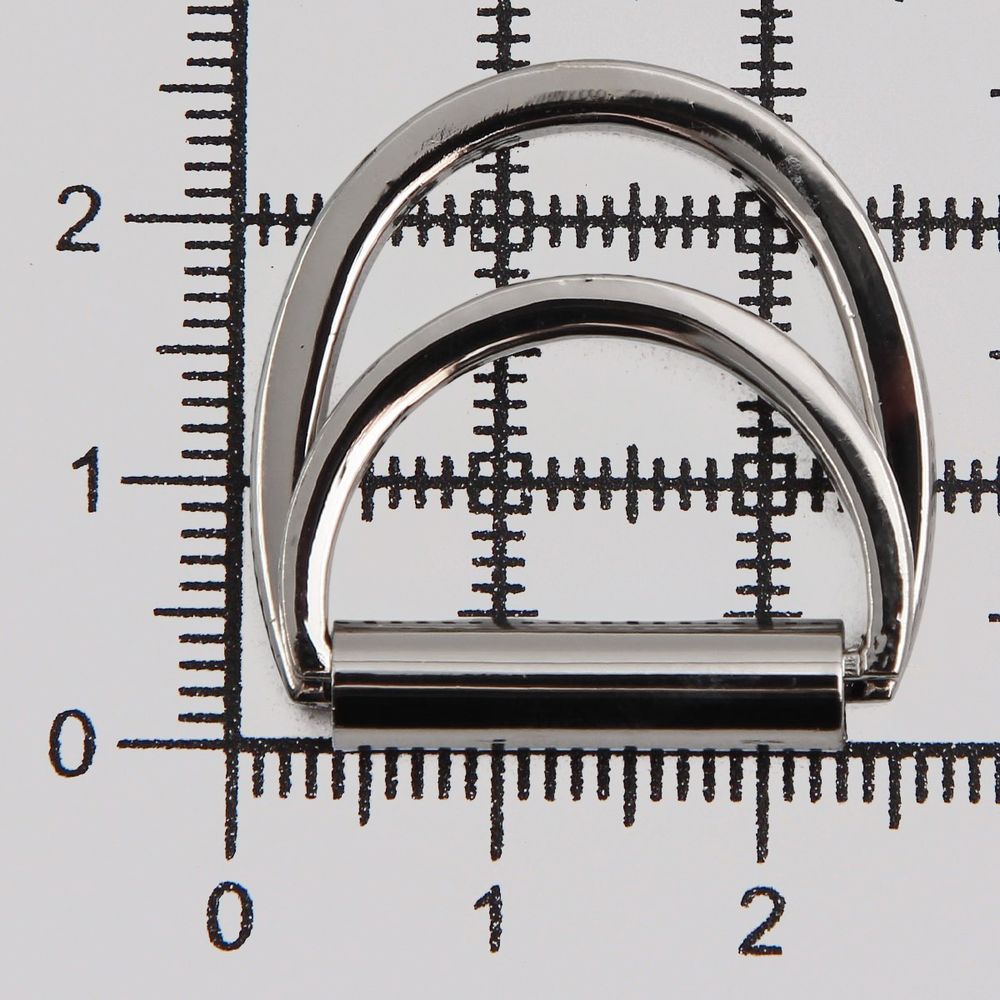 Полукольцо двойное металл внутр. 20 мм (внешн. 26х25 мм), 2 шт, серебро никель, MT-1852