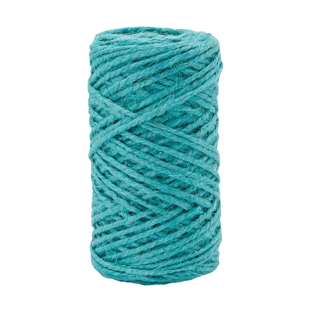 Шпагат джутовый ⌀1.4 мм / 100 метров (100 г), 2-ниточный, 1200 текс, евробобина, бирюзовый