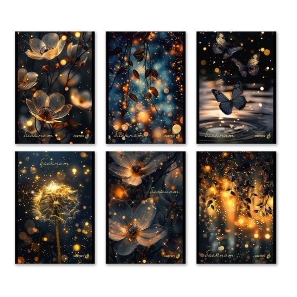 Блокнот на скобе, A5 48 л. 12 шт клетка, В лунном свете 01735, Б262 Светоч