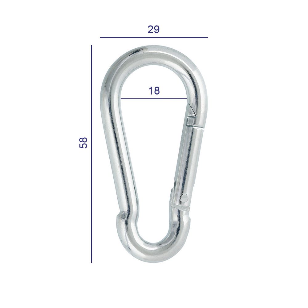 Карабин металл 18.0 мм (58х29 мм), 10 шт, 04 никель, Gamma GH 119/25/10