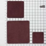 Набор заплаток пришивных из замши, квадрат 4см, 6см и 8см, с перфорацией, 3 шт, 100% кожа (31 бордовый), 59402