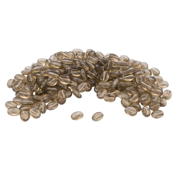 Бусины пластик 10х5 мм, 50 г, кофейное зерно, 12 прозрачное+золото, Astra&Craft, 7541