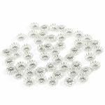 Шапочка для бусин, 8х4 мм, 50 шт/уп, серебро