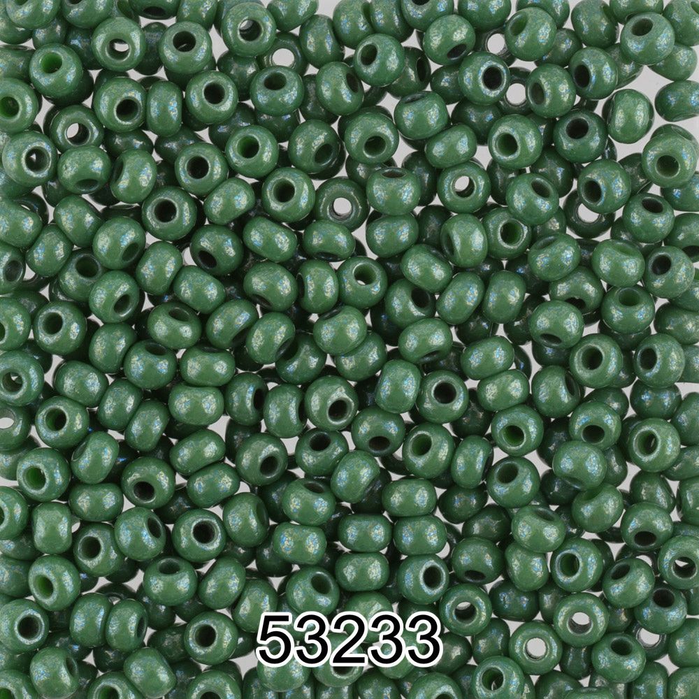 Бисер Preciosa 10/0 (2.3 мм), 500 г, 53233 (Ф462) т.зеленый