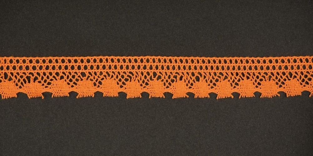 Кружево вязаное (тесьма) 17 мм цв. оранжевый, AF-062-083, Alfa, 25 м
