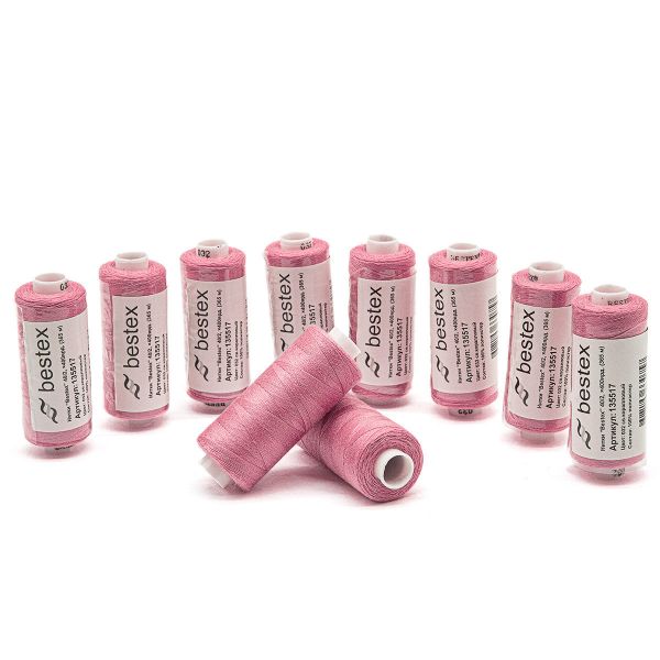 Нитки швейные бытовые Bestex 40/2, 365 м (400 ярд) / 10 кат., 032 светло-коралловый