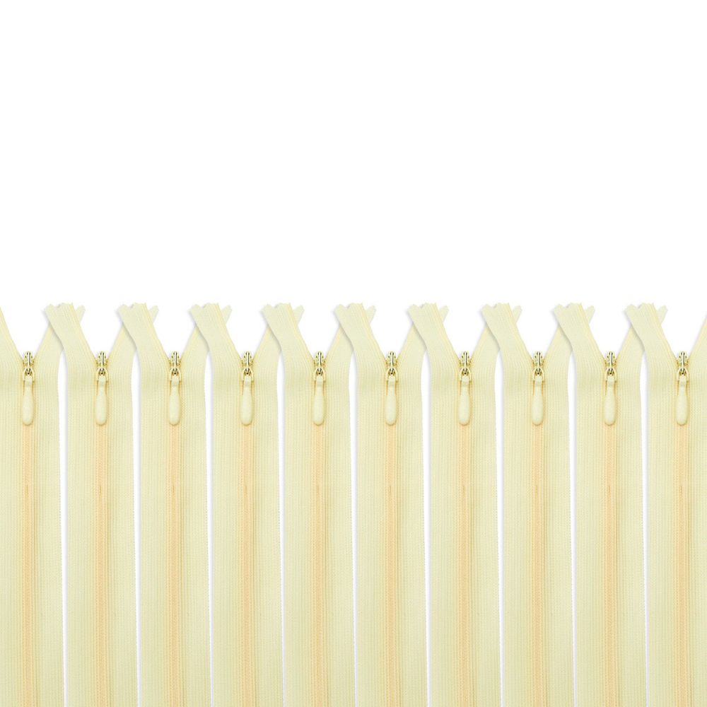 Молния потайная (скрытая) Т3 (3 мм) 1 зам., н/раз., 50 см, бл.желт. 31298 / 50, 10 шт