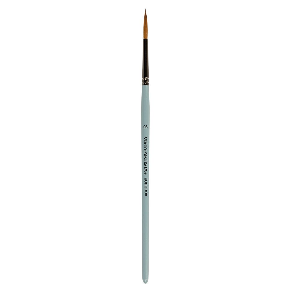 Кисть колонок лайнер круглая №03, 5 шт, короткая ручка, Vista-Artista 20236-03