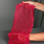 Кружево бельевое эластичное 180 мм / 3 м, TBY.L1351, цв.18-1750 карминовый красный, Kruzhevo