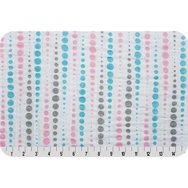 Ткань для пэчворка Peppy Embrace (марлевка), отрез 100х125 см, 120 г/м², dotstripe paris/silver/topaz, Shannon Fabrics