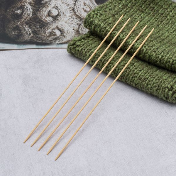Спицы чулочные бамбук 2.0 мм / 20 см, 5 шт, 12133