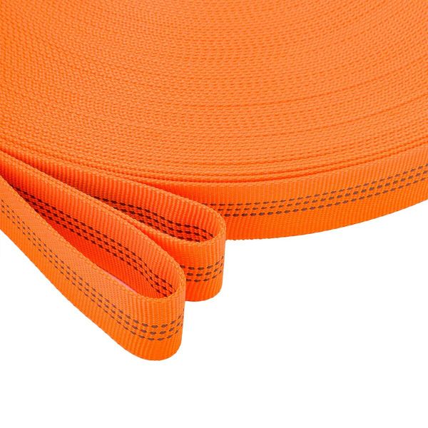 Стропа (ременная лента) 24 мм / 45.72 метра, [25.10 г/пог.м], со светоотражающими полосками, 11 оранжевый, 3Al355