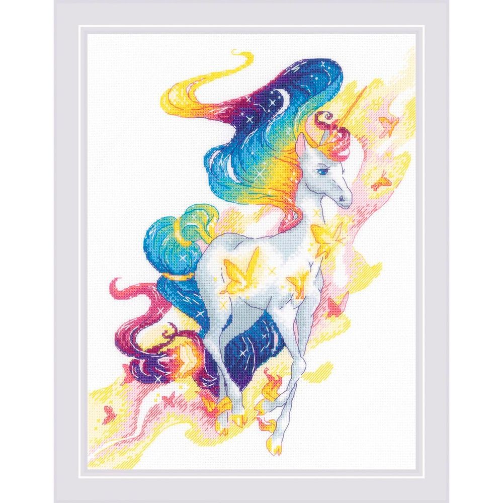 Набор для вышивания нитками Риолис, Сказочный единорог 24х30см