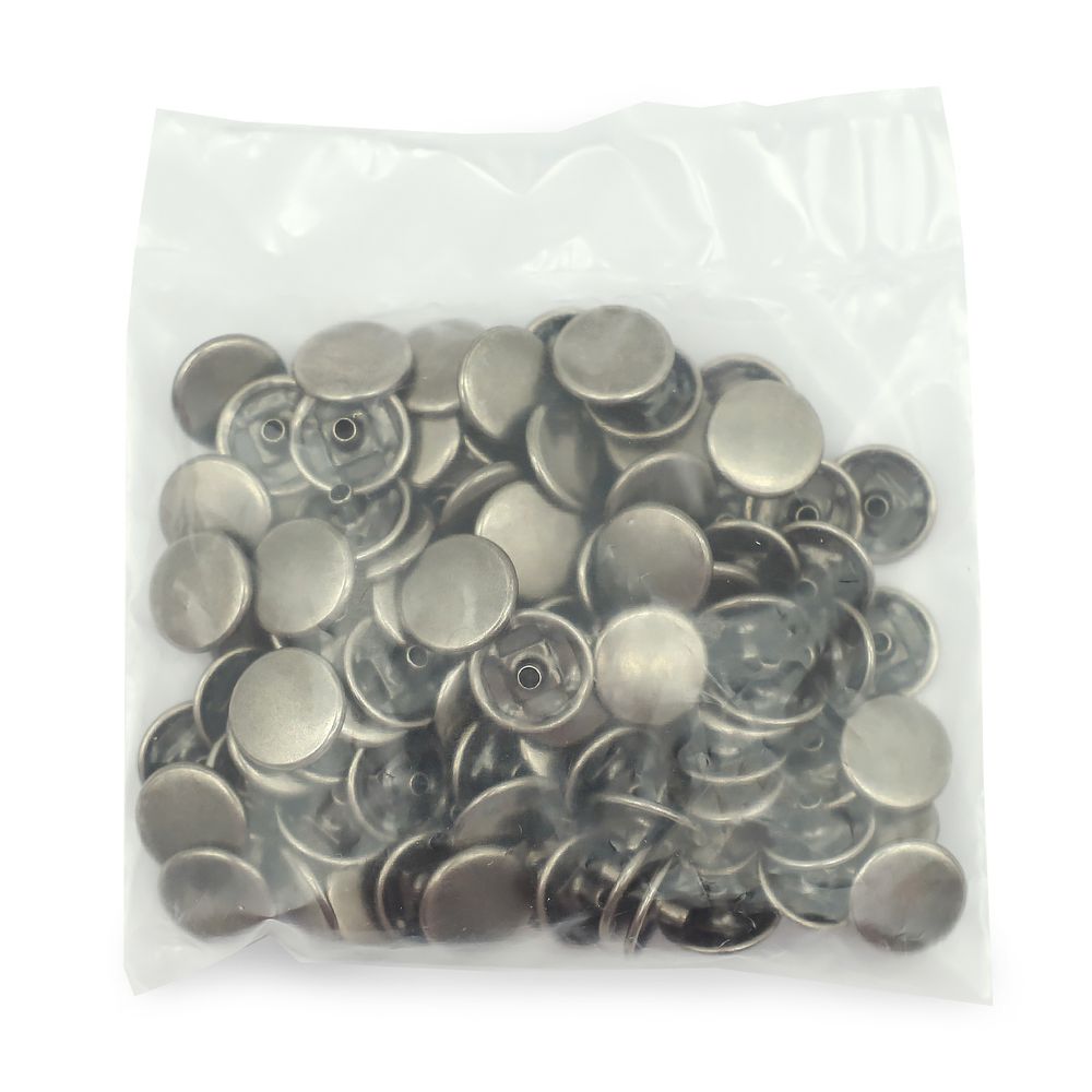 Часть кнопки Альфа (S-образная) ⌀12.5 мм (A-часть), 5/12 темное серебро, 100 шт, BIG