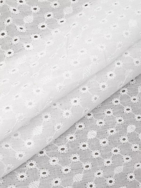 Ткань шитьё (прошва) 100 г/м², 150 см / 15 метров, TBY.Emb.2 белый