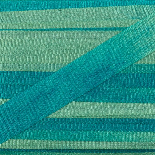 Лента (тесьма) шелковая 7.0 мм / 9.1±0.5 метров, M128 бл.зеленый/бирюзовый, Gamma SRM-7