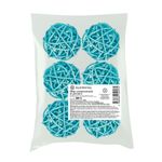 Шары декоративные из ротанга 9 см, 6 шт, №05 бирюзовый, Blumentag BRF-9