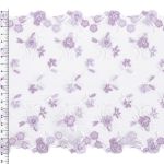 Кружево на сетке широкое 180 мм / 14 м, ±1 Турция, лиловый, Gamma GCKM-180-06