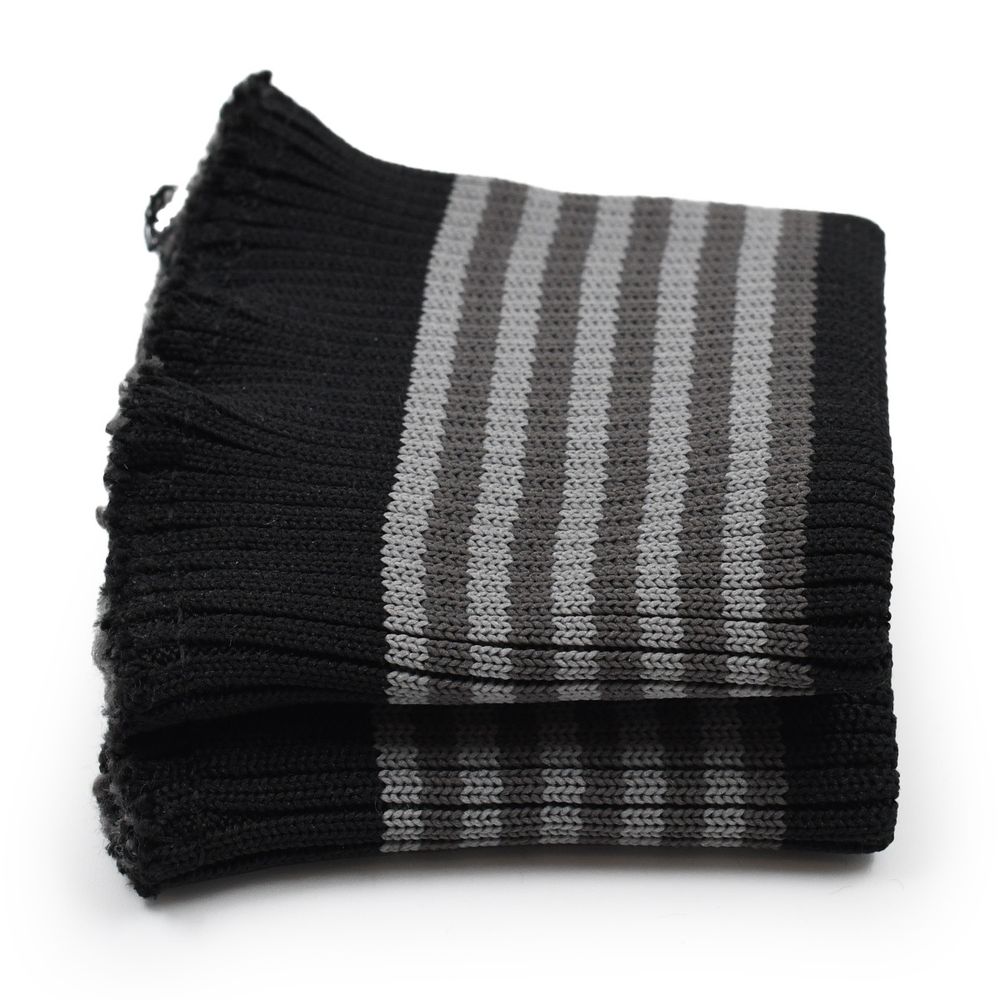 Манжеты трикотажные 8.0х9.0 см, 1 пара, средней плотности, 18 кл, 2х1, цв. черн/с серыми полосками