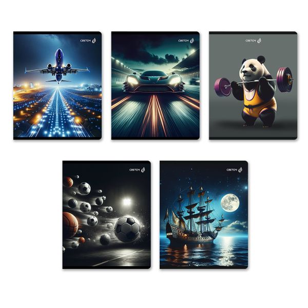 Тетрадь ученическая общая, A5 80 л. на скобе 65 г/м², белизна 100% 5 шт клетка, 01524 Океан возможностей, Светоч Т202