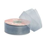 Лента капроновая (органза) 25.0 мм, 1062 серый уп.27,4 м