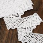 Кружево вязаное (тесьма) 50 мм / 3 метра, хлопок, TR.1003, цв.01 белый, 3 метра, Kruzhevo