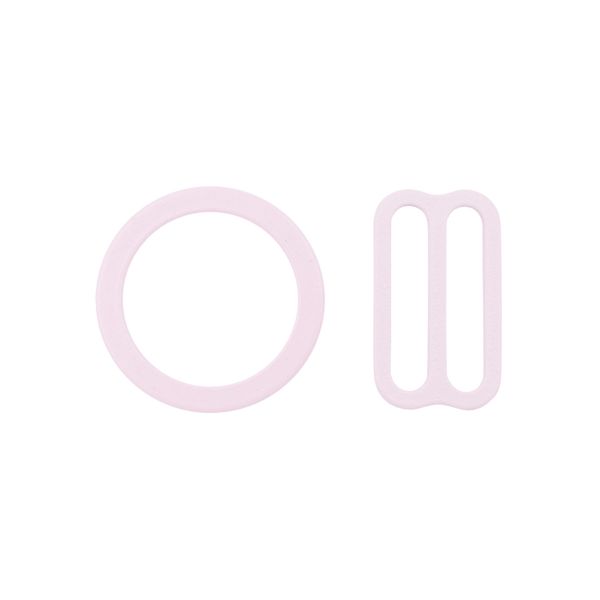 Набор фурнитуры для бюстгальтера металл (кольца ⌀14 мм + регуляторы 15 мм по 4 шт), 189 цветок миндаля, 28794