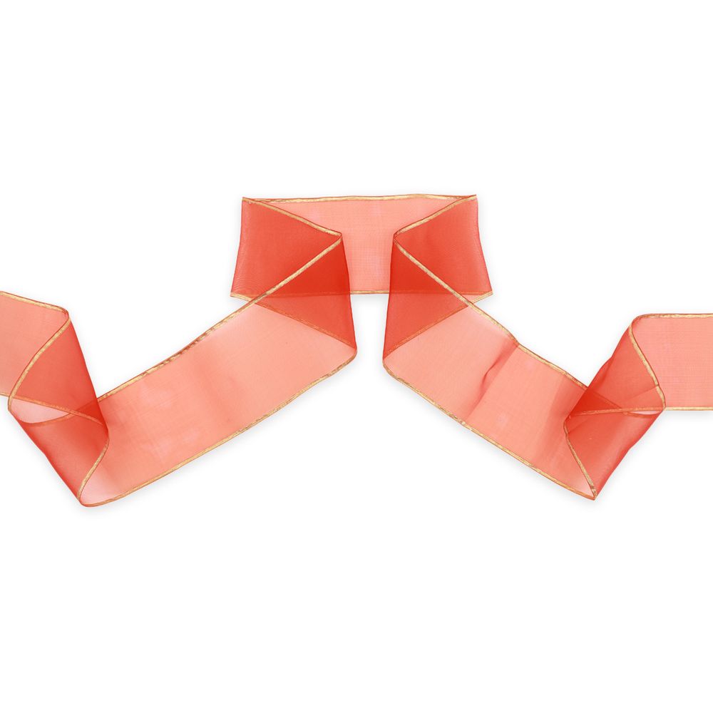 Лента для бантов (капрон) с мет. краем, 7 см, 25 м (красный) С3502