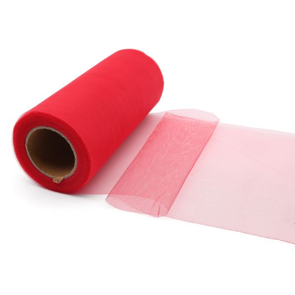 Фатин на шпульке средней жесткости 150мм, 22,86м (30 красный)