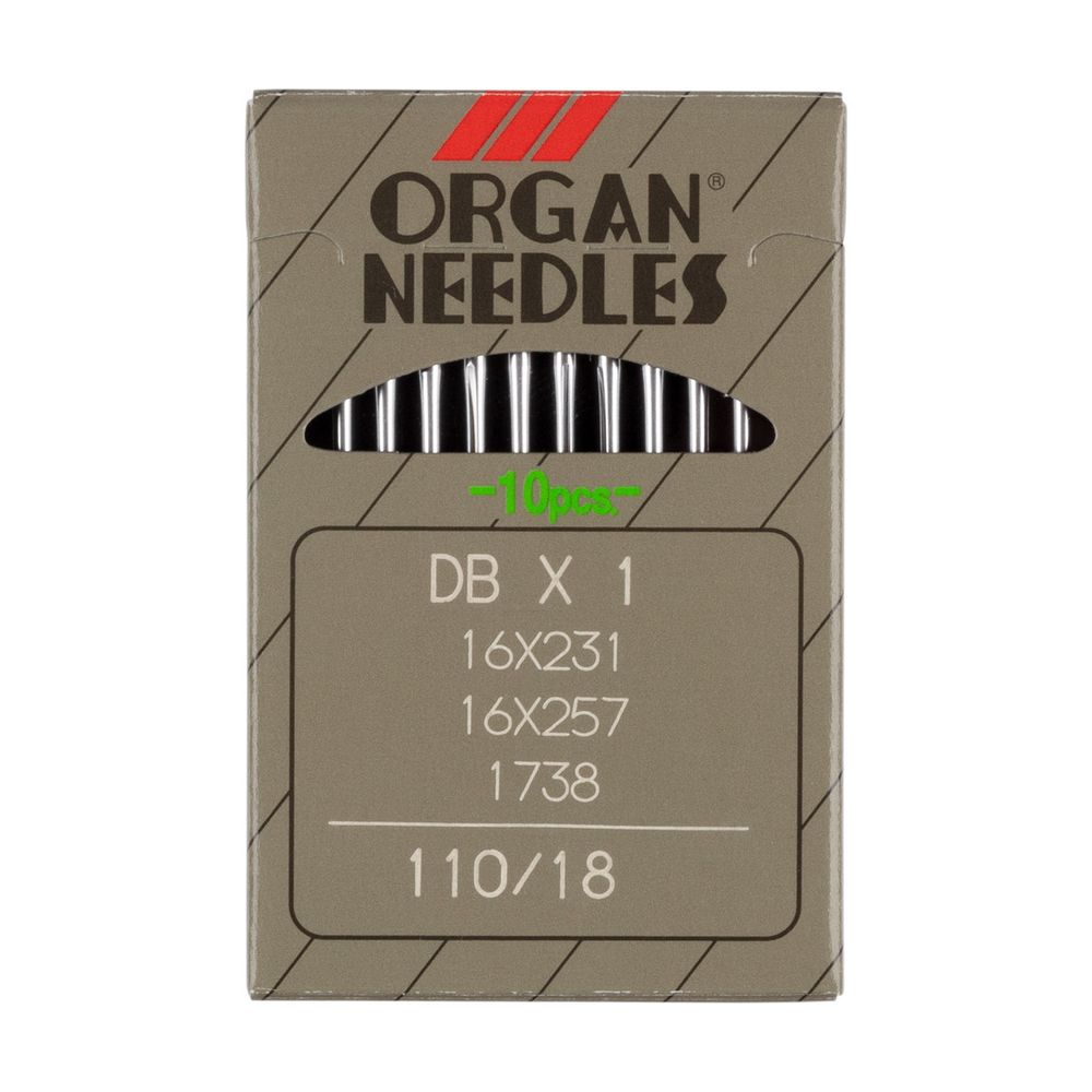 Иглы для промышленных швейных машин Organ DB*1738 / DB*1 10 шт, 110