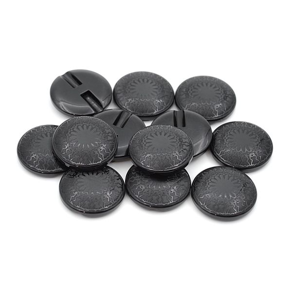 Пуговицы на ножке 48L, 30 мм, Black, черный, 12 шт
