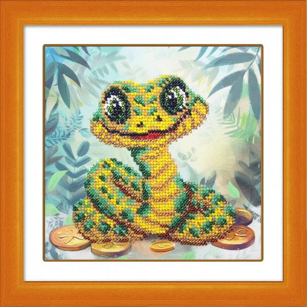 Набор для вышивания бисером Паутинка Б-563, Змеечка, 15х15 см