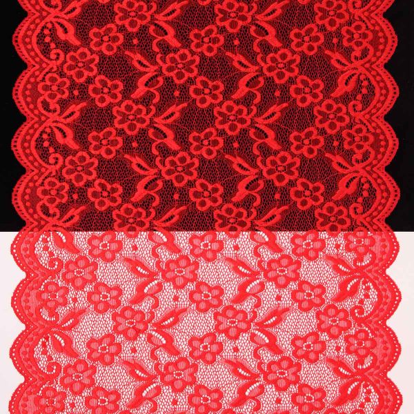 Кружево бельевое эластичное 400 мм / 13.72 м, цв. C820 красный