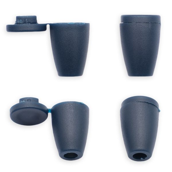 Наконечник для шнура пластик Колокол ⌀6/9 мм, 14х11 мм, ПП т.синий, 27106-Н, 100 шт