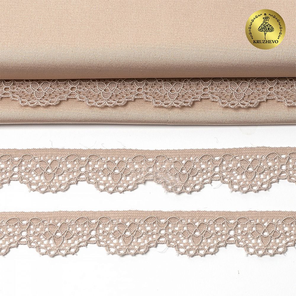 Кружево эластичное (стрейч) 15 мм TBY.8031, цв.S185 серебристый пион, 5 метров, Kruzhevo