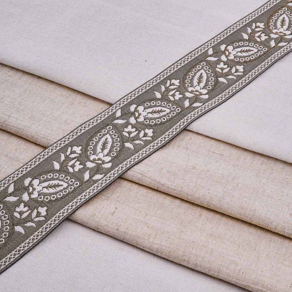 Лента (тесьма-бордюр) жаккардовая 60.0 мм / 25±1 метров, 5 бежевый, 3AR2679