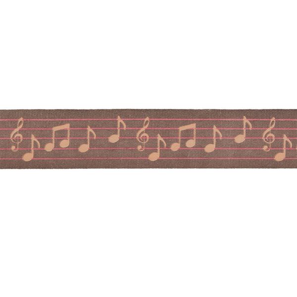 Лента хлопок с рисунком 20.0 мм / 5 шт по 3 метра, N099_069/043 Ноты, CLP-202 Gamma