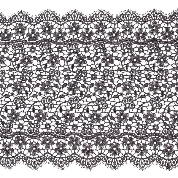 Кружево гипюр (плетёное) широкое 150 мм / 10 м, серый, Gamma GGM-15001