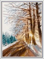 Набор для вышивания нитками Panna PS-7478, Морозный день, 16х21.5 см