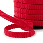 Стропа (ременная лента) 10 мм / 50 метров, толщ. 1.0 мм, 014 красный /TOS/