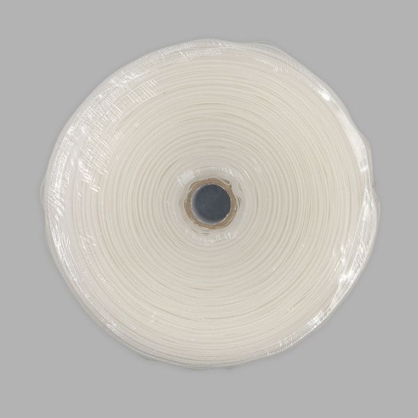 Лента (тесьма) шторная: сборка рюмочная (1:2.5) 80 мм / 50 метров, (2 ряда петель, 4 шнура), прозрачный, C8108M